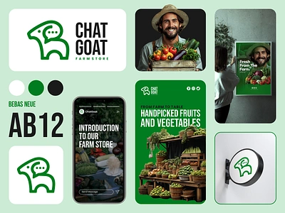 Chat Goat Logo Design agriculture animal brand branding chat design farm goat graphic graphic design inspiration logo modern nature store vector