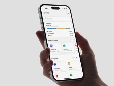 File Manager Mobile App : My Files 🗂️ cloud cloud app cloud storage drive file file manager app file managers file sharing files folder icloud ios manage file mobile app mobile design my files product design storage ui ux