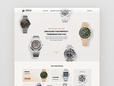 Luxury watches marketplace app branding ecommerce graphic design luxury marketplace product timepiece ui watches website