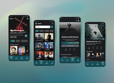 BINGE - Mobile Streaming App 🎬 prototyping ui ui design ux design visual design wireframing