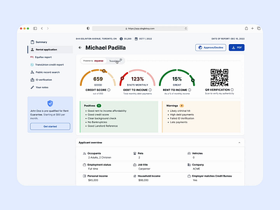 Credit Report Toggle app design data product design toggle ui design ux design