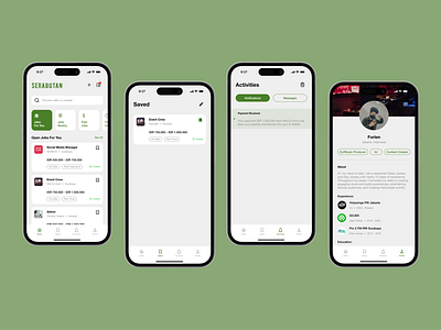 Serabutan - Part-Time Job Marketplace App graphic design jobmarketplace mobileapp ui uidesign uiux
