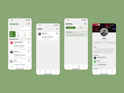 Serabutan - Part-Time Job Marketplace App graphic design jobmarketplace mobileapp ui uidesign uiux