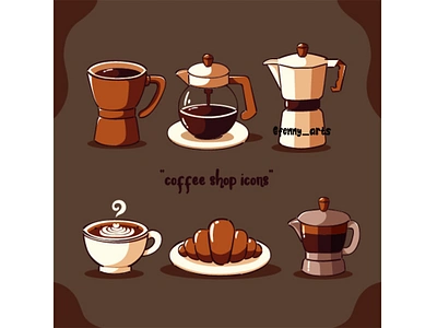 Hand Drawn Coffee Shop Icons bean beverage cafe caffeine celebration coffee cozy croissant culture cup drink elements event festival icon joy menu set shop symbol