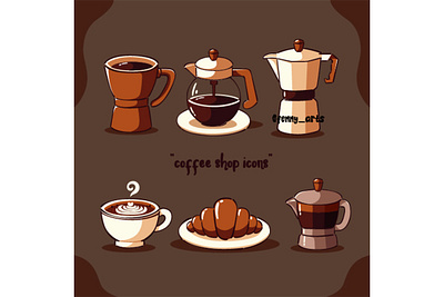 Hand Drawn Coffee Shop Icons bean beverage cafe caffeine celebration coffee cozy croissant culture cup drink elements event festival icon joy menu set shop symbol