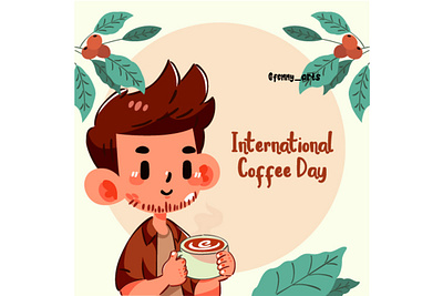 Illustration for International Coffee Day bean beverage caffeine cappuccino celebration coffee culture cup day drink elements espresso event festival holiday iced joy latte morning symbol