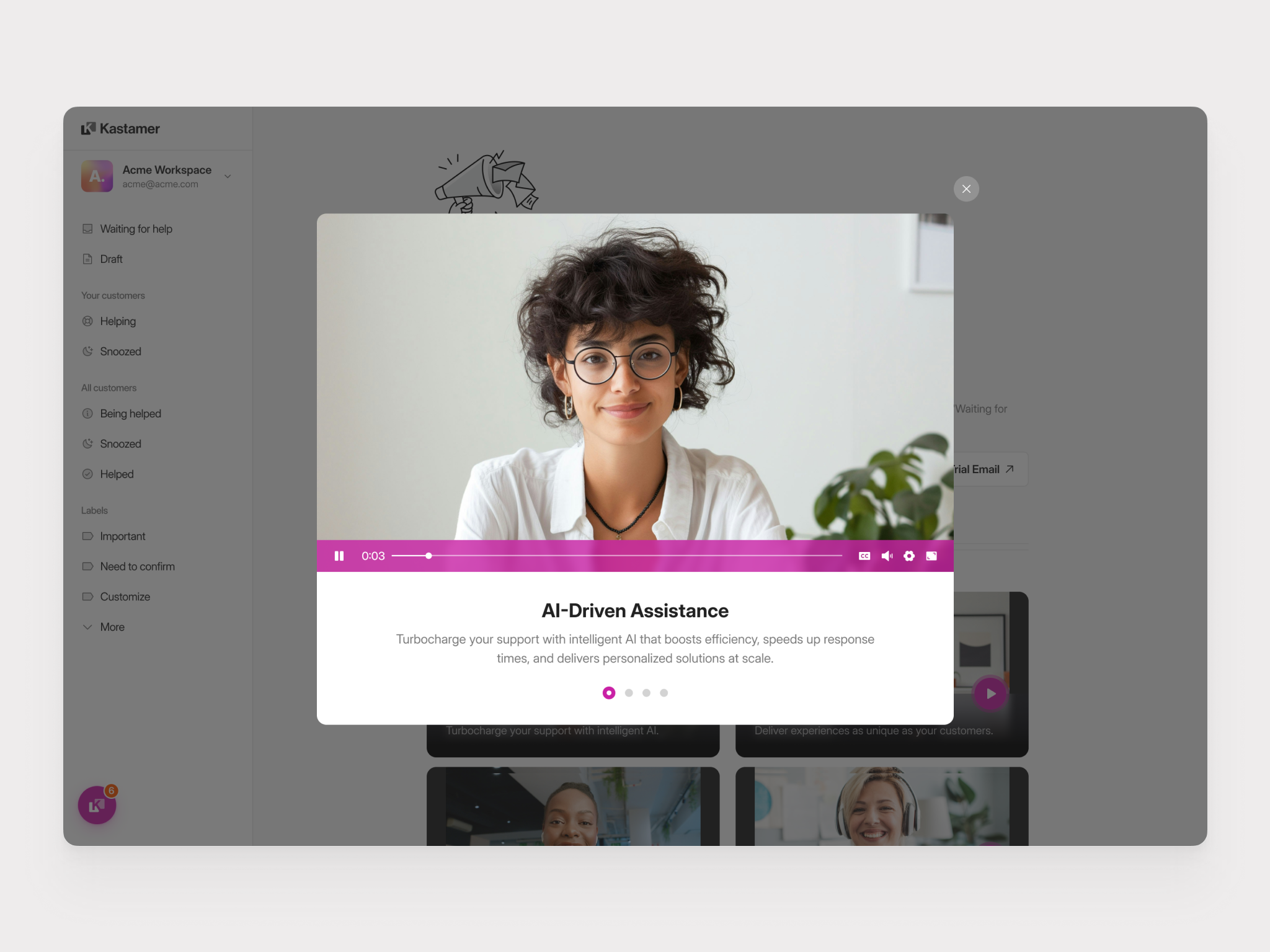 Kastamer - Video Overview customer management dashboard get started guide media product design saas video overview