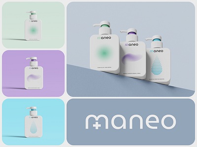 Maneo Skincare Rebrand & Packaging Design beauty bottle brand design brand identity brand identity design branding cosmetics design halftone health logo logo design logo designer science self care skincare wellness