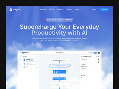 Intergradt - SAAS Hero ai blue clound dashboard digitalagency email hero light minimalist saas ui ux white