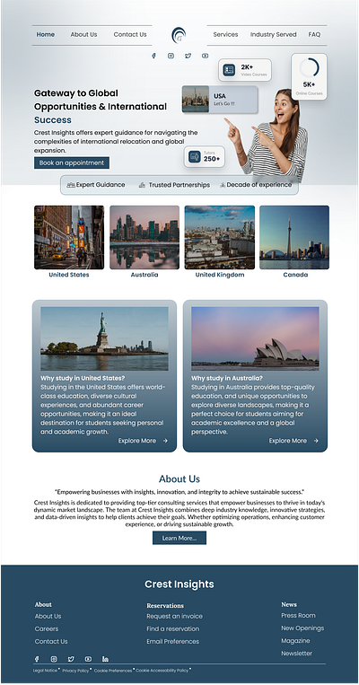 Crest Insights (Consultancy Web design with Case Study) animation case study design product ui ux