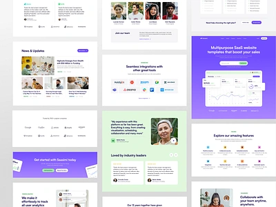 Modular Blocks Landing Page Creator for SaaS Products business website corporate drag and drop features figma template gradient homepage integrations landing page marketing website modular design responsive design saas landing page saas platform saas template saas website testimonials ui ui design web design