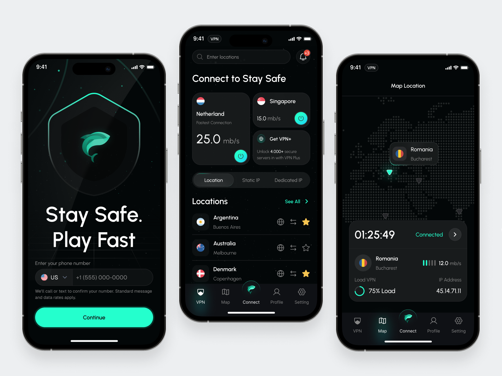 Example of 3 Concept Mobile App UI Design