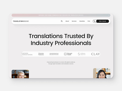 Website Redesign for Translation Bound business clean creative design figma landing page minimal modern redesign responsive simple uiux user experience user interface ux web design webdesign website website design wordpress