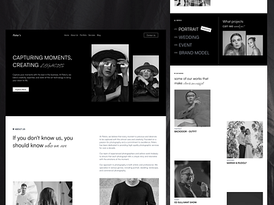 ✨ Peter's Photography Studio — Landing Page Design✨ cleandesign creativeagency landingpage photographystudio photographywebsite portfoliowebsite webdesign websiteshowcase
