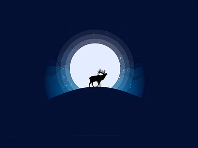 Night Deer Silhouette illustration