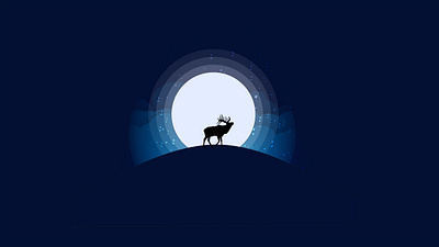 Night Deer Silhouette illustration