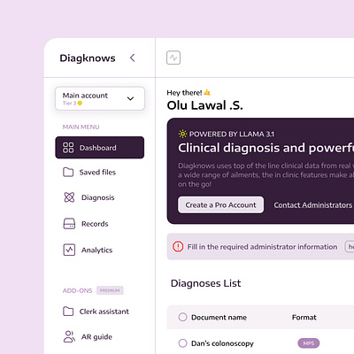 Medical Analytics Dashboard dashboard data design enterprise medical medicine product design sales ui ux web design