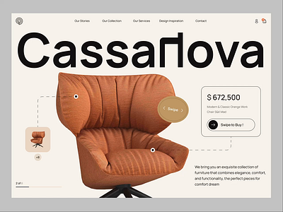 Cassanova - Interior Furniture Header Exploration architecture bold company decor design furniture header home home decor interior interior agency interior design landing page market place modern platform ui ux website website design