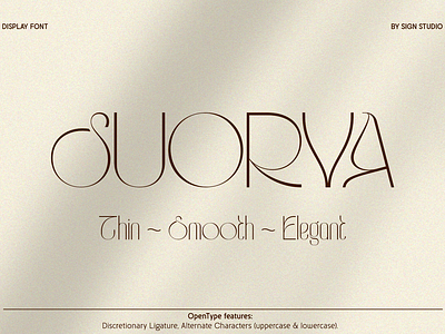 Suorva alternate branding display font display sans elegant font fancy font font graphic design ligature logo logotype magazine minimalist font modern font poster stylish font