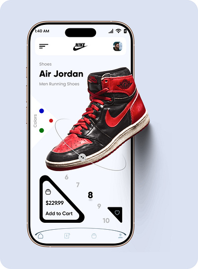 Nike App UI Design app design design figma figma design ui ux website design