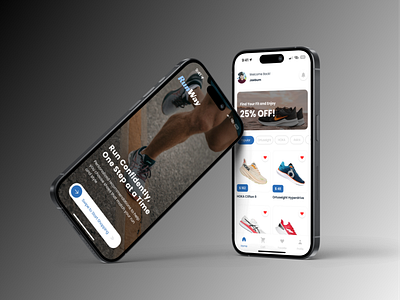 RunWay - Running Shoes E-commerce app clean design ecommerce figma ios iphone marketplace mobile app online store product page running shoes shopping store ui design user interface