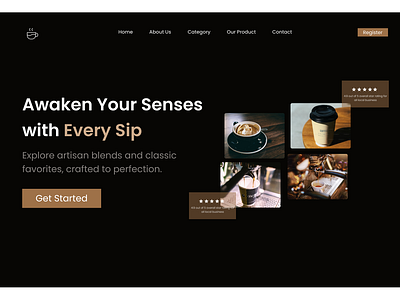 Coffee Shop Hero Section coffee shop coffee shop hero section coffee shop landing page hero section landing page promi tasnim ui uiux ux zarin