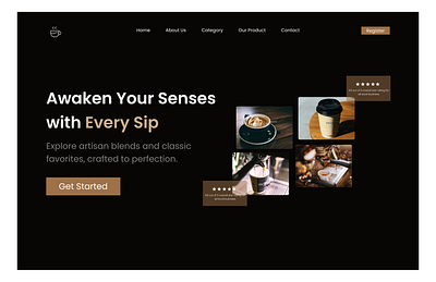 Coffee Shop Hero Section coffee shop coffee shop hero section coffee shop landing page hero section landing page promi tasnim ui uiux ux zarin