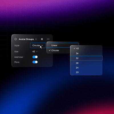 Avatar properties-UnifiedUI avatar component components design figma properties ui ui ux unified ui unifiedui ux variants