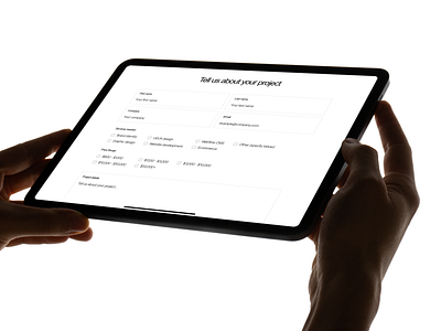 Project outreach form branding complete design field fields form form field minimal radio button ui ux web web design website white