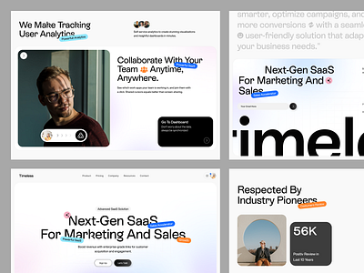 Timeless - Saas Marketing Landing Page clean design exploration header home landing landing page marketing saas ui uidesign web design website