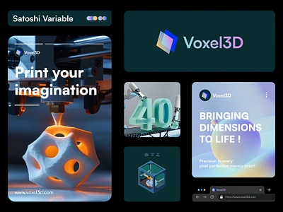 Voxel3D branding 3d logo 3d printing abstract logo branding geometric logo logo design modern logo print logo printing tech ui v logo vexel vox voxel logo