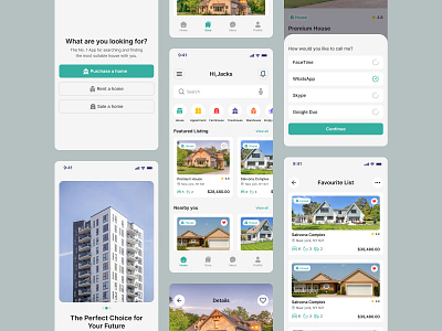 Real Estate Mobile App appdesign mobileapp modernui propertyapp real estate realestateapp realestatedesign sell home uiuxdesign