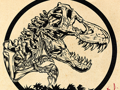 T-REX branding david vicente design digital art dinausore drawing dvicente art illustration inking jurassic park print t rex