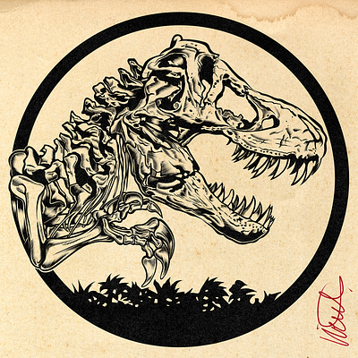 T-REX branding david vicente design digital art dinausore drawing dvicente art illustration inking jurassic park print t rex