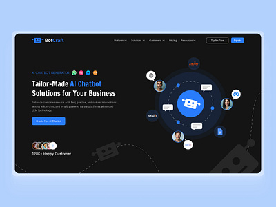 BotCraft - Online AI Chatbot Platform aichatbot botcraft figmadesign ui uidesign uiux
