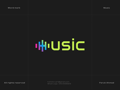 Music | Wordmark clean minimal logo design. branding graphic design logo logodesign minimal minimal logo music logo worldmark