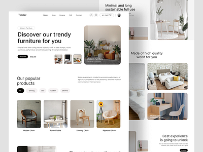 Furniture Landing Page chair e commarce furniture furniture web page furniture website landing page online shop online web product design uiux web design website