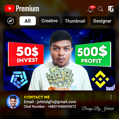 Thumbnail Designer johirul here graphic design