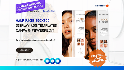 300x600 Half-page Google Ad | PowerPoint & Canva | Modeling advertising animation branding canva google ad powerpoint template