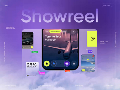 AiTravel Showreel | Orbix Studio animation dashboard showreel digital flight booking landing page management motion design orbix studio responsive ticket travel agency travel planner trip ui ux voice ai website showreel