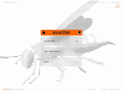 Blaster UI Aesthetic 3d animation ascii branding code crypto cyber design graphic design identity illustration logo motion graphics nft pattern uiux