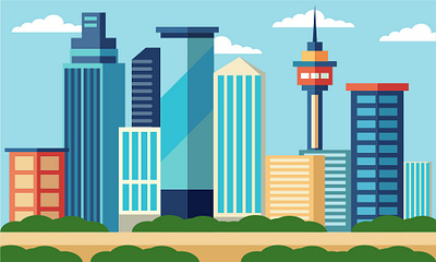 City Illustration Vector Design city city vector design graphic design illustration street tree vector vector vector city