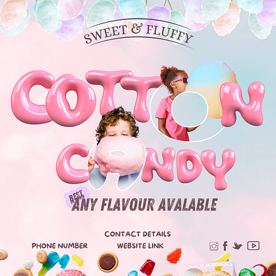 cotton candy poster branding graphic design