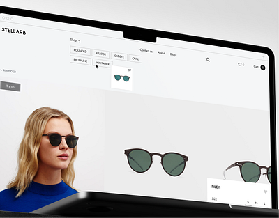 eCommerce Eyewear cart desktopdesign e commerce ecommerce eyewear goods menu mobile design product shop sunglasses ui ux webdesign