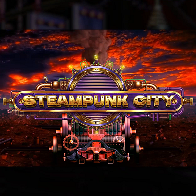 Logotype development for the online slot game "Steampunk City" digital art gambling game art game design gaming gaming animation graphic design logo animation logo art motion design motion graphics slot animation slot design slot designer slot machine steampunk steampunk city