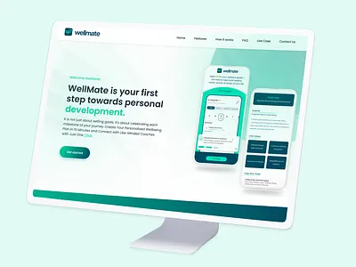 Wellmate Landing Page Design 3d animation branding graphic design logo motion graphics ui
