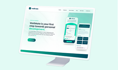 Wellmate Landing Page Design 3d animation branding graphic design logo motion graphics ui