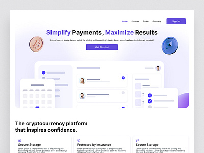 Ui Marketing Page for crypto Platform design figma marketingpage ui webpage