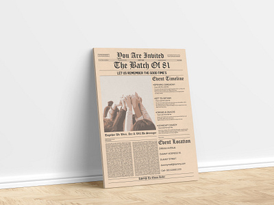 Old English Newspaper Style Invitation Card Design designer font poster graphic design illustration invitation card motivational poster newspaper design poster print on demand poster retro design retro poster typography poster vector art