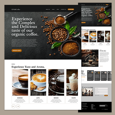 Web Design Idea for Coffee shop design graphic design ui web design